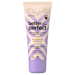 Better Than Perfect Nawilżająco-kryjący podkład z formułą No Transfer, 01 Ivory