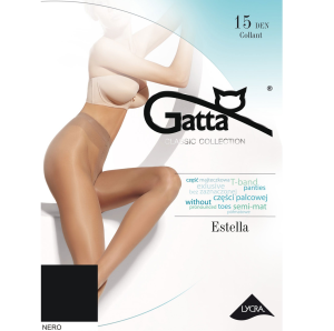 GATTA Rajstopy damskie Lycra ESTELLA półmat roz 03, 15 DEN, czarne