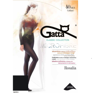 GATTA Rajstopy damskie ROSALIA Mikrofibra roz 03, 40 DEN, czarne