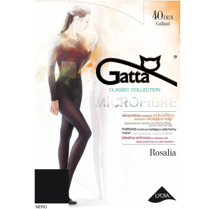 GATTA Rajstopy damskie ROSALIA Mikrofibra roz 05, 40 DEN, czarne