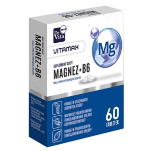 Dr Vita Magnez + Witamina B6, suplement diety, 60 tabletek