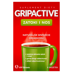 Gripactive Zatoki i Nos, suplement diety, 6 saszetek