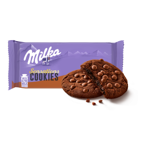 Milka Sensations ciastka kakaowe z kawałkami czekolady mlecznej 156g