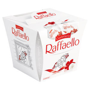 Raffaello bombonierka chrupiący wafelek z kokosem i migdałem 150g