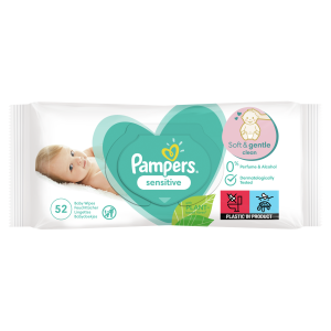 Pampers Sensitive chusteczki nawilżane dla niemowląt 52szt
