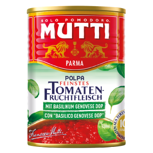 Mutti Pomidory krojone z bazylią 400g