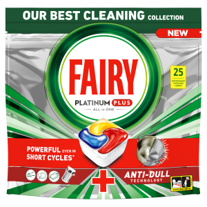 Fairy Platinum Plus Cytryna Tabletki do zmywarki All in One, 25 tabletek