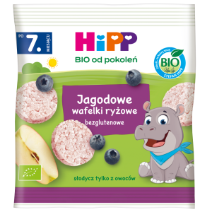 HiPP BIO Od Pokoleń Jagodowe Wafelki Ryżowe 7Mc 30g
