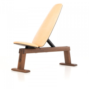 NOHRD WeightBench Hantelbank Nussbaum Echtleder natur