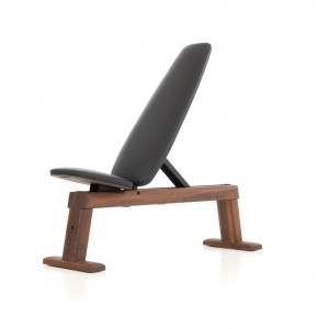 NOHRD WeightBench Hantelbank Nussbaum Kunstleder schwarz