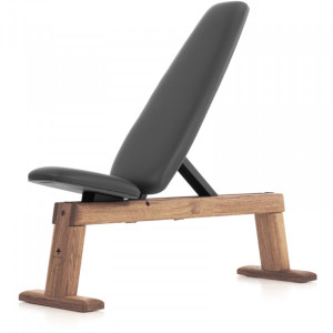 NOHRD WeightBench Hantelbank Eiche Vintage Kunstleder schwarz