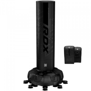 RDX free-standing punchbag set F6 6ft KARA with gloves black
