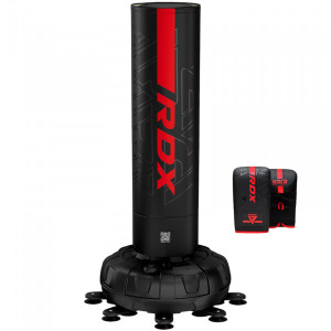 RDX free-standing punchbag set F6 6ft KARA with gloves red