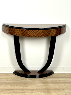 Halbrunde Art-Déco-Konsole „MILANO“ aus Palisander