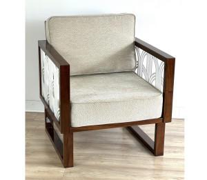 Designer-Sessel im Art-Deco-Stil ,,Leipzig X" - Nussbaum