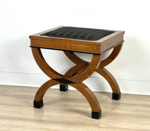 Biedermeier Hocker, Fußbank Kirschbaum (H15)