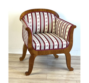 Biedermeier Scherensessel Kirschbaum (F35)