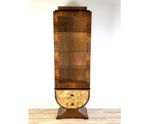 Eleganter Art-Deco-Schrank ,,Köln" - Nussbaum / Fronten aus Birke