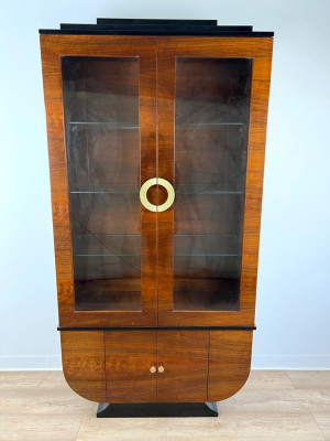 Art-Deco-Vitrine aus Nussbaumholz "WIEN"