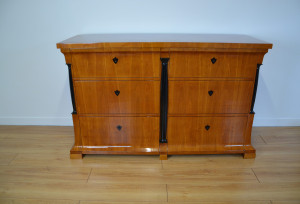 B3 Biedermeier Kommode mit 6 Schubladen