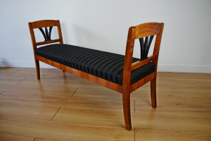 H21 Biedermeier Bank, Biedermeier Hocker aus Kirschholz 150x40 cm