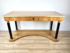 G12 Biedermeier Schreibtisch mit schwarzen Säulen
