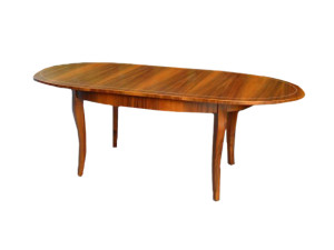 T18 Biedermeier Esstisch aus Nussholz 170 (220) x 105 cm