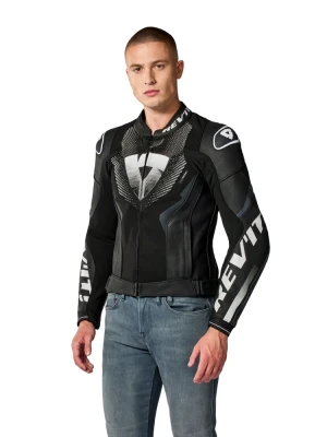 Kurtka motocyklowa skórzana REV’IT! Hyperspeed 3 Air czarno-biała