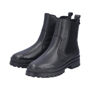 Damskie Botki RIEKER Z5450-00 Czarne - Skóra naturalna