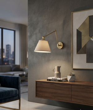Lampa ścienna Art-Brass z regulowanym ramieniem
