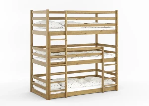 Trojlůžková patrová postel Treko 80x160 Dub