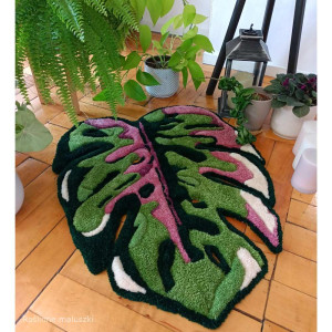 Dywan Monstera - tufting kwiaty doniczkowe