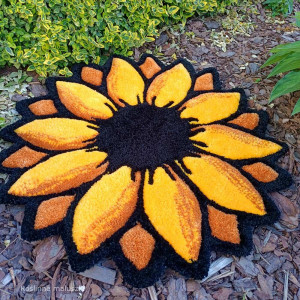Dywan Ø57cm. Słonecznik - tufting