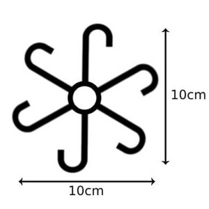 Chwytak czarny- 6 ramion S/M/L - S