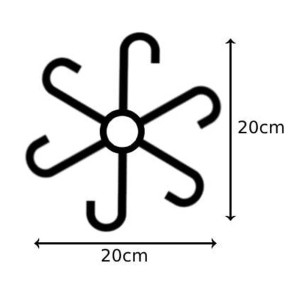 Chwytak czarny- 6 ramion S/M/L - L