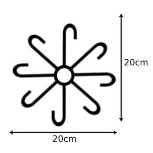 Chwytak czarny-8 ramion S/M/L - L