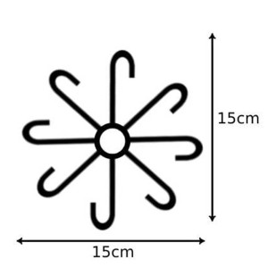 Chwytak czarny-8 ramion S/M/L - M