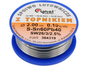 Spoiwo lutownicze sn60pb40 2,0/100 cynel