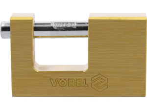 Kłódka mosiężna trzpieniowa 90mm 3 klucze vorel