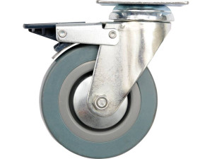 Kółko skrętne 50mm z szarą gumą i hamulcem 87381 vorel