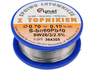 Spoiwo lutownicze sn60pb40 0,7/100 76806 cynel