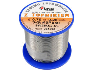 Spoiwo lutownicze sn60pb40 0,7/250 76807 cynel