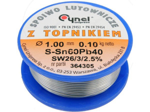 Spoiwo lutownicze sn60pb40 1,0/100 cynel