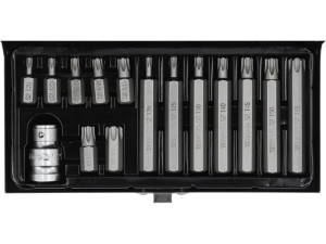 Końcówki wkrętakowe torx, kpl. 15 szt. bity 3/8 1/2