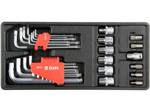 Wkład do szuflady klucze hex, torx, nasadki 31cz. yato