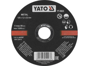 Tarcza do cięcia metalu 125x1,2x22 mm yt-5923 yato