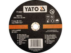 Tarcza do cięcia metalu 230x2,0x22 mm yt-5927 yato