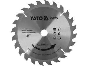 Tarcza widiowa do drewna 190x24tx20mm yato