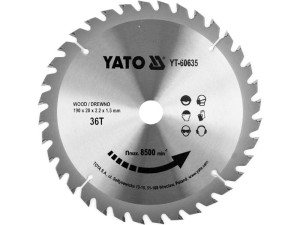 Tarcza widiowa do drewna 190x36tx20mm yato
