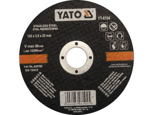 Tarcza do cięcia stali nierdzewnej 125x2,5x22 mm yt-6104 yato